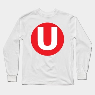 Letter U Big Red Dot Letters & Numbers Long Sleeve T-Shirt